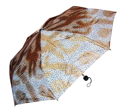 Produktbild von REGENSCHIRM Ø98cm Leopard manuell Länge 24-57cm Taschenregenschirm Taschenschirm Schirm 1305