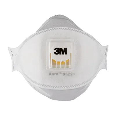 Produktbild von 3M™ Aura™ Comfort Cool Flow™ Atemschutzmaske 10er Pack - 9322+ FFP2 - mit Ventil - Partikelmaske