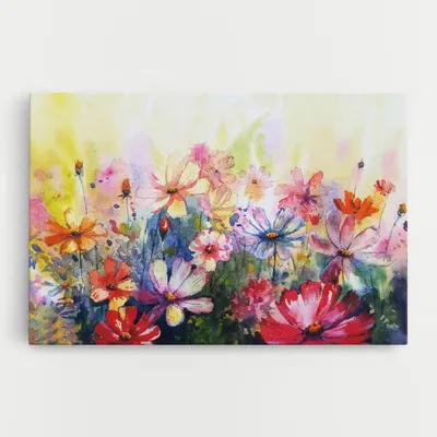 Produktbild von ARTHUB® Leinwandbild 80x120 cm, Water Art Flowers | Wohnzimmerdekoration, Hängende Bilder, Wanddekoration, Heimdekoration, Landschaften, Frühling
