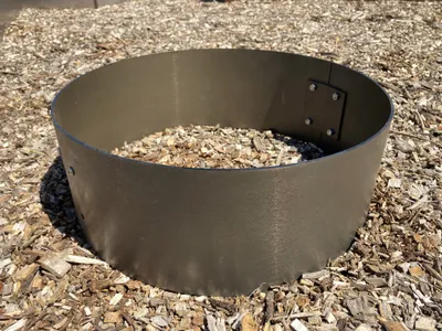 Produktbild von Rasenkanten Baumring Cortenstahl 3 mm - Ø 75 x 20 cm Höhe im 3er Set Mähroboter Mähkante für Bäume und Sträucher