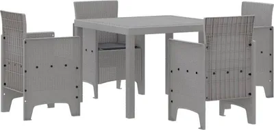 Image de vidaXL Ensemble de jardin pour 5 personnes, gris clair, en polypropylène
