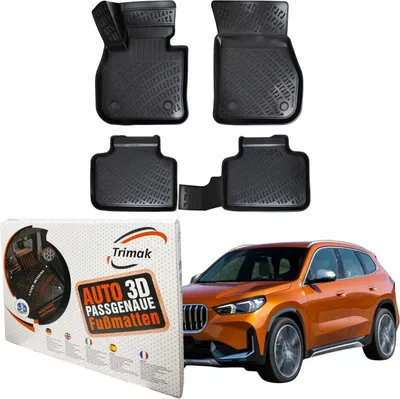 Produktbild von Trimak Autofußmatten kompatibel mit BMW X1 F48 (2015 - 2022) Auto Allwetter Gummimatten