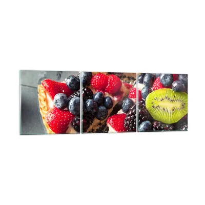 Produktbild von Bilder auf glas - Kuchen Dessert Obst Erdbeere - 90x30cm - Glasbilder - Wandbilder - Kunstdruck - zum Aufhängen bereit - Wanddekoration aus Glas - Glas Bilder - Wandbild auf Glas - GCA90x30-2871