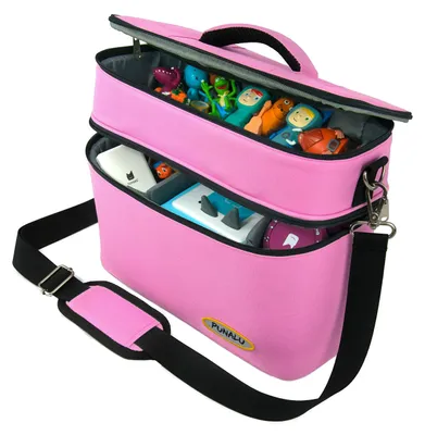 Produktbild von PUNALU® XL Tasche kompatibel mit Toniebox & Toniebox 2 – Große Transporttasche für bis zu 40 Tonies, Kopfhörer & Ladestation – Stabiler Tonie-Transporter für Reisen – Rosa