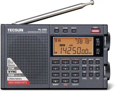 Zdjęcie produktu dla Tecsun PL-330 – Przenośny odbiornik radiowy o zasięgu globalnym – Cyfrowy odbiornik DSP do odbioru stacji FM stereo i innych