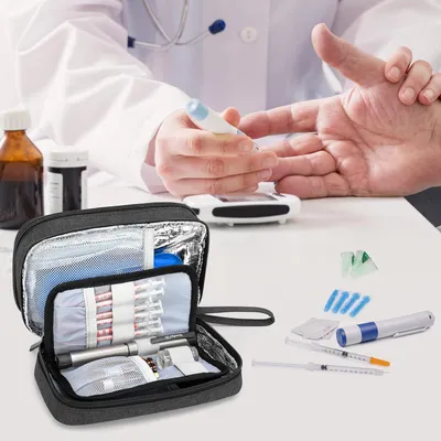 Produktbild von Insulinbeutel mit Kühlpackungen - Diabeteswerkzeug - Schwarz