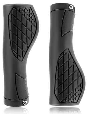 Image de Poignées de guidon vélo poignées VTT antidérapantes - 22 mm - Caoutchouc - Alliage d'aluminium