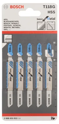 Immagine prodotto di Bosch 5 lame per seghetti alternativi T 118 G
