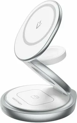 Obrázok produktu pre Vention 3v1 360° bezdrôtová skladacia nabíjačka MagCharger, biela