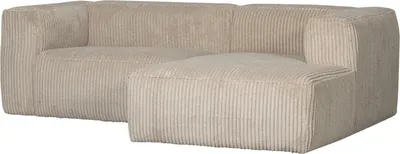 Produktbild von Bean Chaise Longue Sofa Rechts Gerippter Stoff Travertin