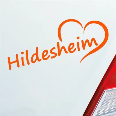 Produktbild von Auto Aufkleber Hildesheim Herz Stadt City Liebe Love 18,5x8 cm Orange Sticker Heckscheibenaufkleber
