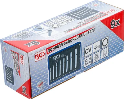 Immagine prodotto di BGS Set di 8 chiavi a bussola per tubi 6 x 7 - 20 x 22 mm - 1218