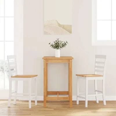 Imagen del producto de Maison Exclusive - Juego de 2 taburetes. Color blanco. Madera maciza de goma