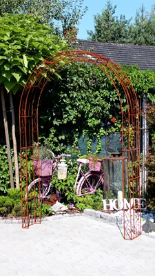 Produktbild von GardenAndPools Rosenbogen Paris Rund B-2,20 m Rost Pergola Metallrosenbogen Gartenbogen Rosensäule Rose Arches Arco da Giardino Arches de Rose