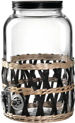 Produktbild von LEONARDO 039145, Flasche, 3,4 l, Schwarz, Transparent, Holz, Glas, Rund, 185 mm