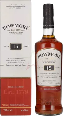 Produktbild von Bowmore 15 Years Old Sherry Cask Finish 43 % 0,70 lt.