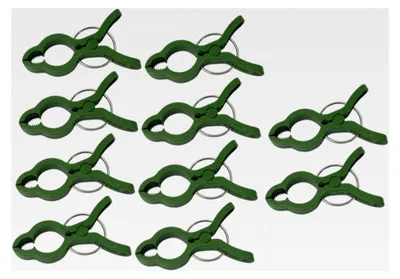 Produktbild von 10 Stück Pflanzenclips Grün Wiederverwendbare Kunststoff Pflanzklammern zur Sicherung von Topfzweigen Flexibel Einsetzbar für Garten und Kletterpflanzen