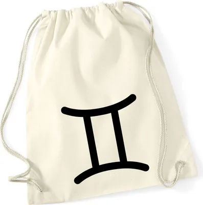 Produktbild von Huuraa Turnbeutel Zwillinge Sternzeichen Zeichen 12 Liter Natural Baumwolle Rucksack Geschenkidee