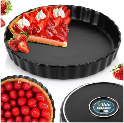 Immagine prodotto di Vilde teglia per crostate teglia per quiche teglia per torte in Vetroceramica nera 24,5 cm