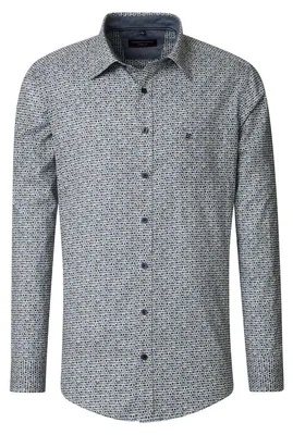 Produktbild von CASAMODA Herren Freizeithemd Langarm Kent Casual Blau gemustert L