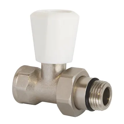 Image de Robinet Radiateur Droit Nickel 1/2 Contrôle Débit Radiateur, Finition Nickelée - Somatherm