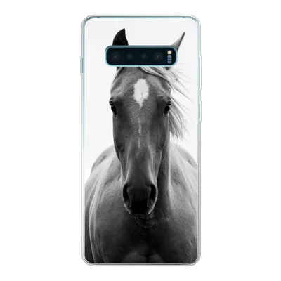 Produktbild von MuchoWow® Handyhülle Schutzhülle Hülle für Samsung Galaxy S10 Lite Pferd - Tier - Schwarz - Weiß Silikon Softcase Handy Hülle - Schutz