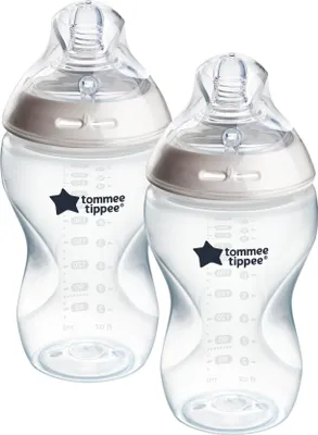 Image de Biberons Tommee Tippee, Natural Start anti-coliques, 340ml, tétine proche du sein, valve anti-coliques, auto-stérile, accessoires, décor. paquet de 2