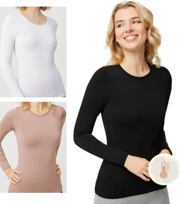 Produktbild von Ysabel Mora - Langarmshirt Damen - Thermounterwäsche Damen - Unterhemden Damen - Schwarz - L