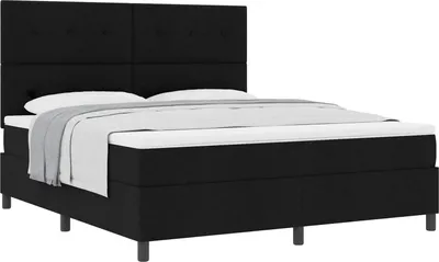 Immagine prodotto di Letto a molle con materasso Nero 180 x 200 cm Tessuto