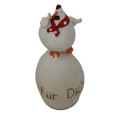 Image de Poule debout sur un œuf Figurine Décorative avec le slogan Pour toi