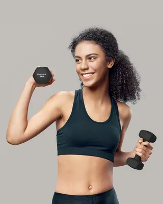 Produktbild von SONGMICS Kurzhantel Set 6 Stück, Sechseckig mit Hantelständer, Rutschfest, 1, 2, 3 kg, 30,6 x 10 x 27 cm, Schwarz, KI-generiertes Bild