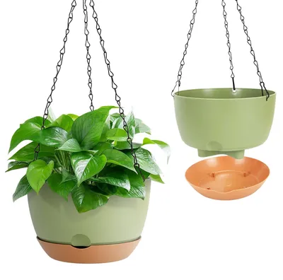 Productafbeelding van Omgoods - Set van 2 Hangende Plantenpotten - Diameter 20 cm - Tuin en Binnen