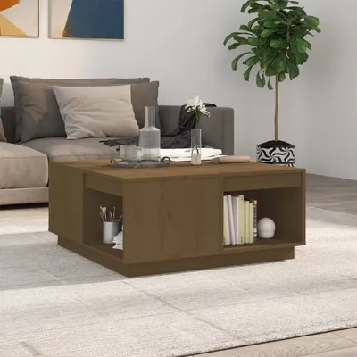 Immagine prodotto di Maison Exclusive - Tavolino da salotto marrone miele 80x81x36,5 cm in legno massello di pino