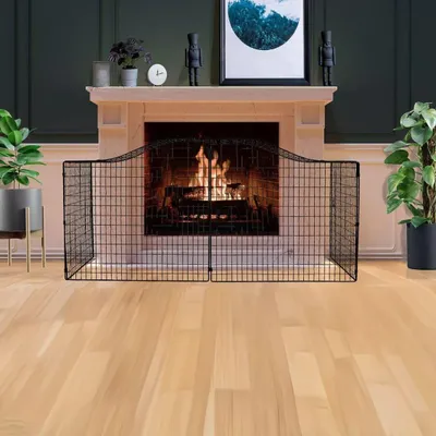 Produktbild von Safetots Designerförmiger Kaminschutz, 174cm Breite, Schwarz