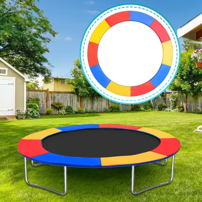 Produktbild von TolleTour Trampolin Randabdeckung Ø 244cm Bunt, Reißfest & UV-resistent, Ersatz Federabdeckung, Rahmenpolster, Schutzpolster für Gartentrampoline