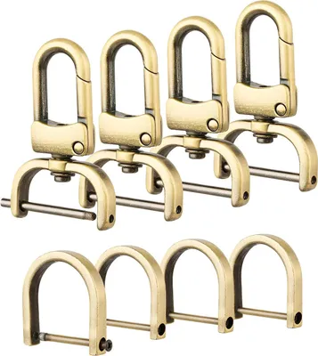 Productafbeelding van Snap Haak Swivel Sluiting - Karabijnhaak D-ring - Portemonnee Reparatie - Afneembaar Ontwerp - 1 inch - Messing