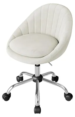 Produktbild von Drehstuhl für Homeoffice und Schminken, mit Rollen, belastbar bis 150 kg, für Schlafzimmer und Arbeitszimmer, Samt, Beige, BS167cm