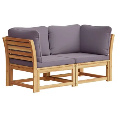 Produktbild von Gartensofa mit Kissen 2-Sitzer Massivholz Akazie