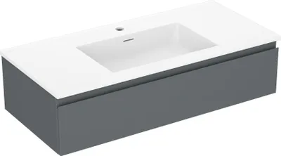 Obrázek produktu pro Mexen Orio koupelnová skříňka 100 cm s umyvadlem Otis, 1 zásuvka, matný grafit/bílá mat - 91A10-10023-1-BF66-W18M01