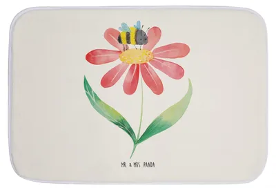 Produktbild von Mr. & Mrs. Panda badezimmervorleger Hummel Blume - Weiß - Geschenk, Lustige Sprüche, Hummeln, Natur, Badteppich, Badezimmerteppich, Wespe, Duschvorleger, duschmatte