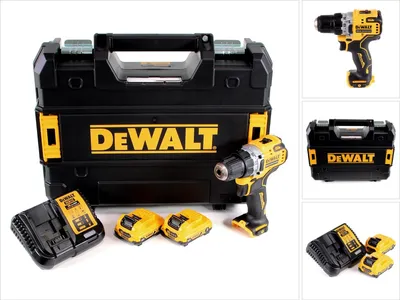 Zdjęcie produktu dla DeWALT DCD701D2-QW, Śrubokręt, Uchwyt pistoletowy, Czarny, Żółty, 1500 RPM, 425 RPM, 57,5 N·m