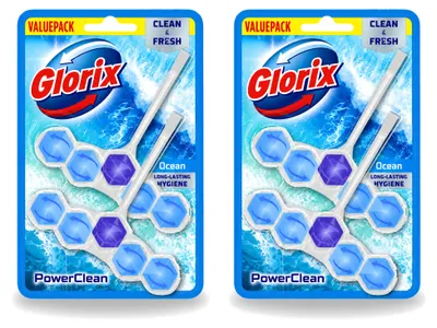 Produktbild von 2 x Glorix Power Clean Toiletblock Ocean - Vorteilspackung - 2 Stücke