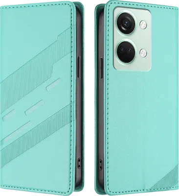 Produktbild von Hülle für OnePlus Ace 2V / Nord 3, Kunstleder Brieftaschen Handyhülle mit Kartenfach und Standfunktion Türkis