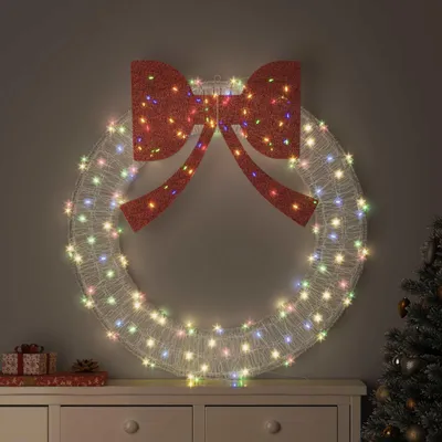 Zdjęcie produktu dla vidaXL Wianek ze 150 diodami LED wielokolorowy 120 cm akrylowy