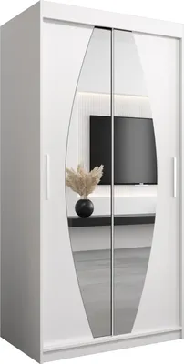 Produktbild von Kleiderschrank, Schiebetürenschrank Schlafzimmer, Schrank mit Spiegel ELYPSE 100 cm