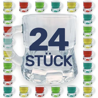 Produktbild von Gravidus Schnapsgläser mit Henkel 2 cl Shotgläser aus Glas - 24er Set