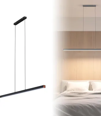 Produktbild von FIVMEN 60W Pendelleuchte Schwarz, Deckenlampe Hängend mit 4200 Lumen, Esszimmerlampe Hängend, Pendelleuchte Esstisch, LED Hängeleuchte, Wohnzimmerlampe, Modernes Design, Warmes Licht