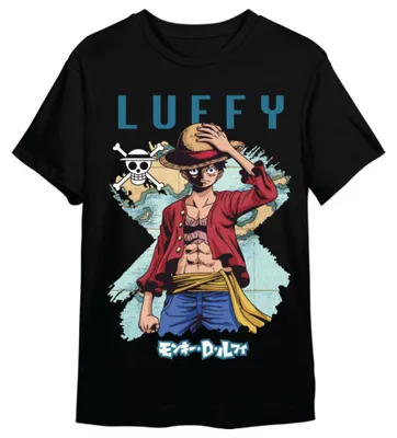 Productafbeelding van One Piece Monkey D. Ruffy T-shirt met kaartprint, voor volwassenen