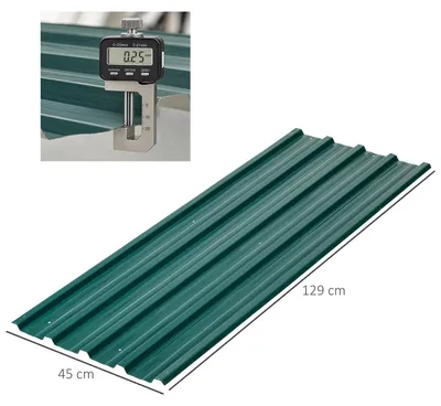 Image de Ensemble de 12 panneaux en acier – Acier galvanisé – Résistant aux intempéries – Étanche – 129 x 45 cm – Vert