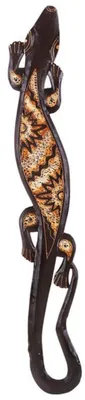 Produktbild von Deko-Gekko Yonte, Holz, natur, verziert, Wandschmuck, Grösse:100 cm